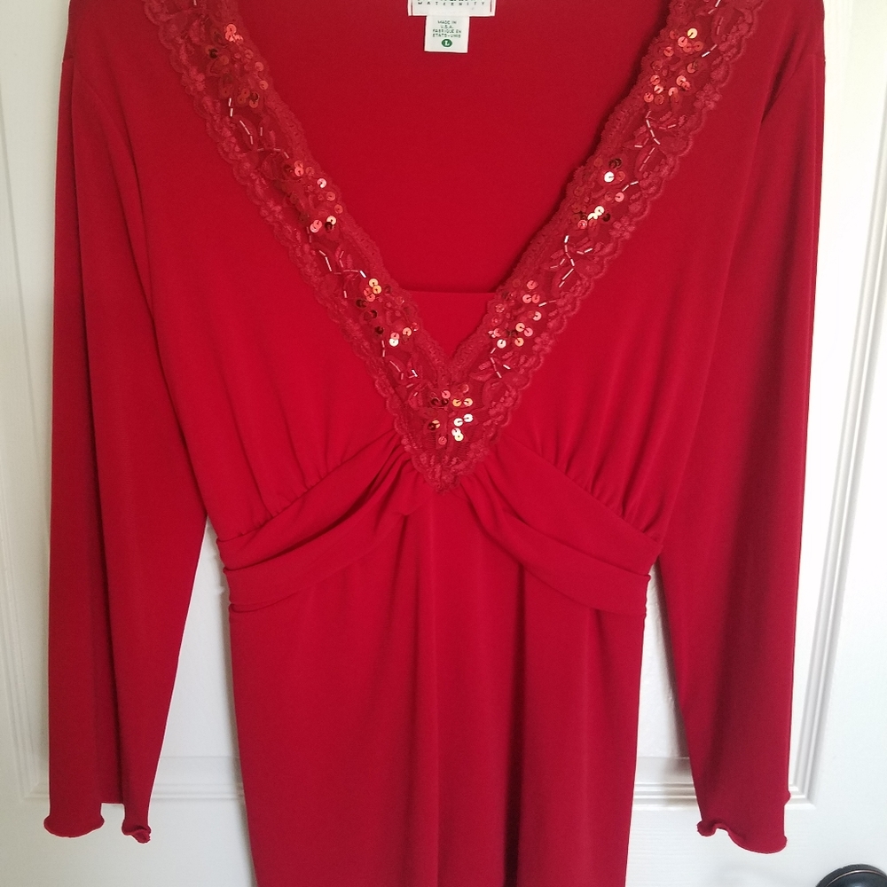 Motherhood Maternity Red Top, Size L